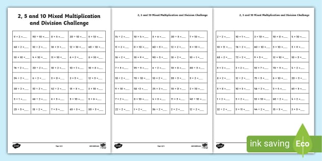 division challenge worksheet