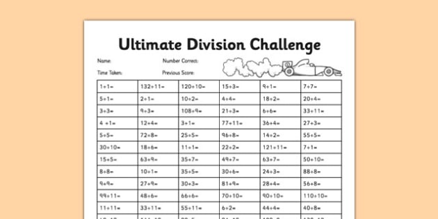 Division Worksheets: Year 4 Ultimate Division Challenge