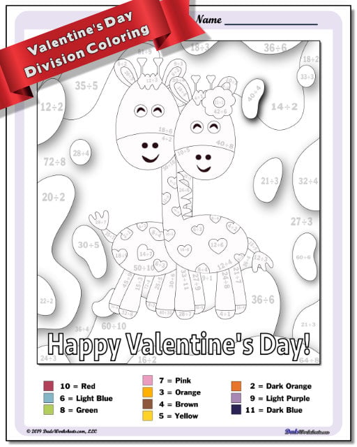 division coloring worksheet 4th grade