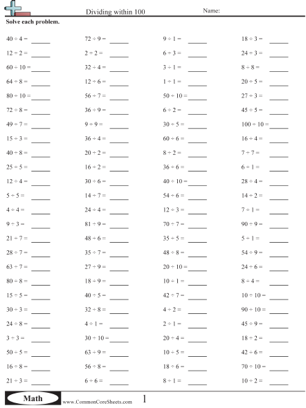 Division Worksheets | Free - Distance Learning, worksheets and ...