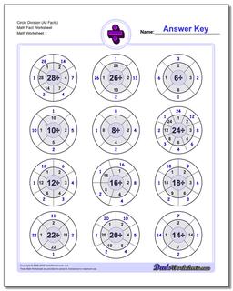 division facts practice worksheet
