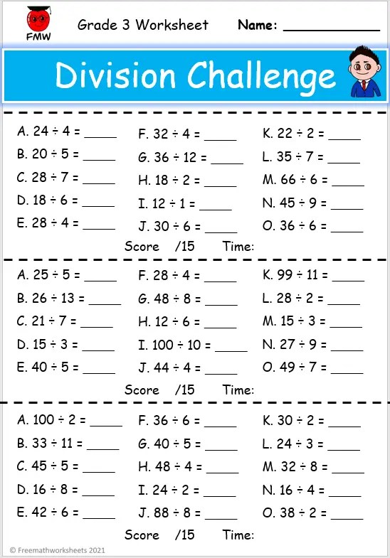 Grade 3 Division Worksheets | Free Worksheets | Printables