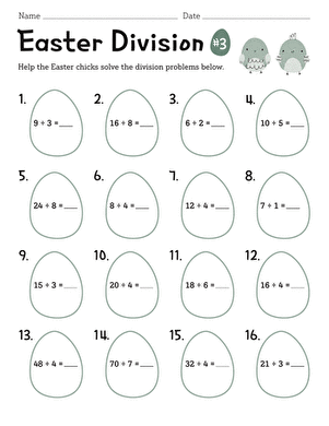 Easter Division #3 | Interactive Worksheet 
