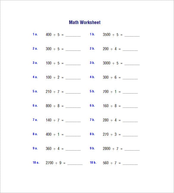 9+ Multiplication and Division Worksheet Templates &  Samples - PDF