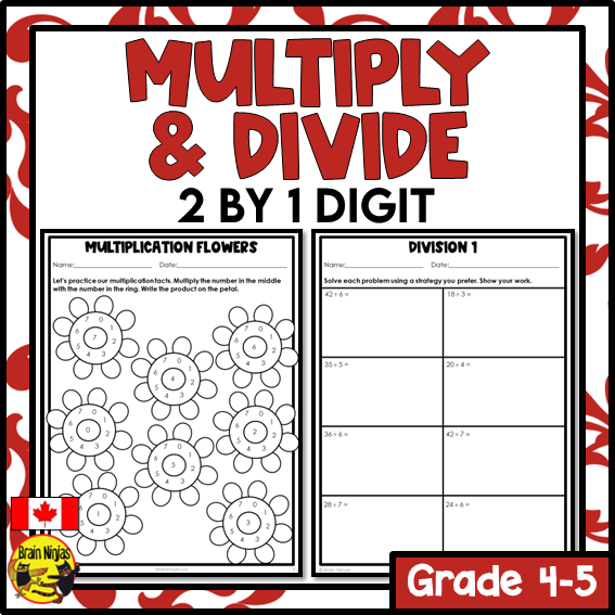 Multiplication and Division Math Worksheets | 2 by 1 Digit without ...