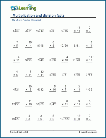 division math worksheet