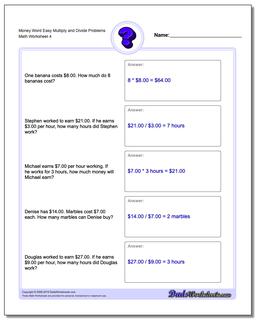 division money worksheet