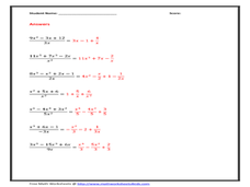 Dividing Polynomials Lesson Plans &  Worksheets :: 25 - 48