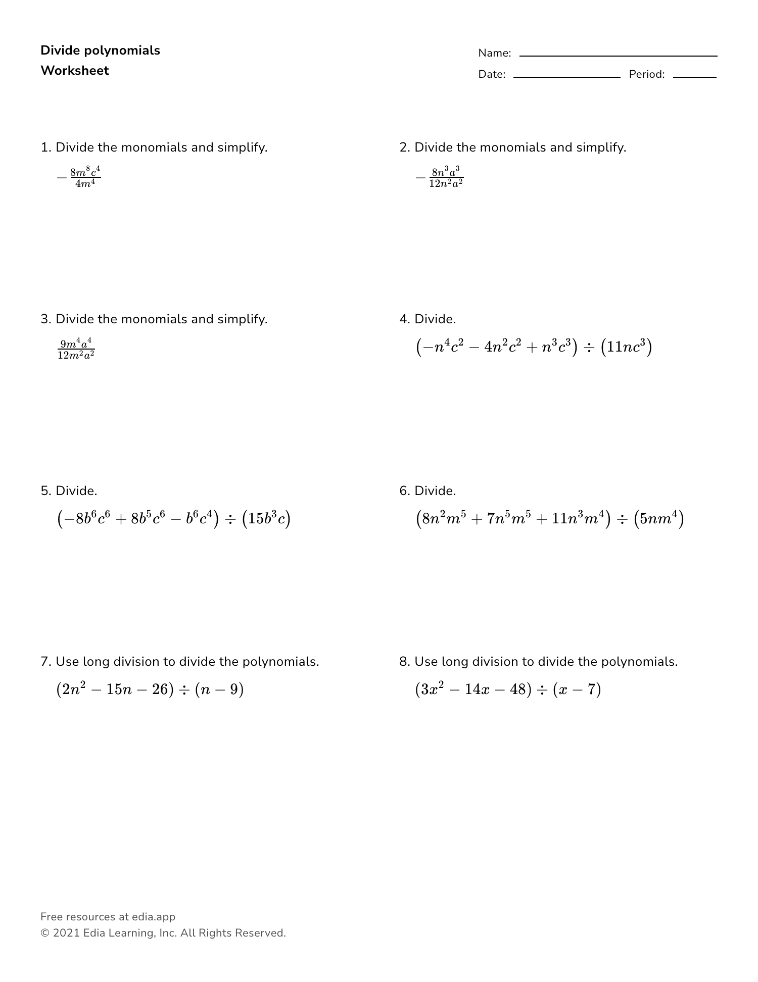 Edia | Free math homework in minutes