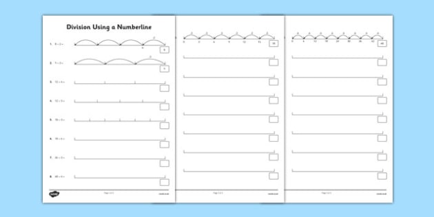 Division Using a Number Line (teacher made) - Twinkl