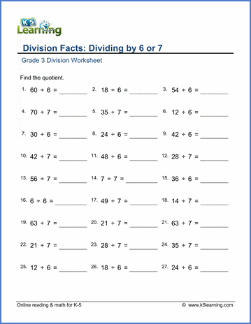 Grade 3 Division Worksheets - free &amp; printable | K5 Learning