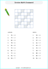 Division of numbers and remainders worksheets for primary math ...