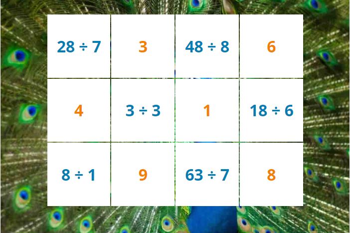 Math division puzzles ONLINE + Printable