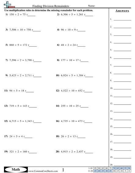 Division Worksheets | Free - Distance Learning, worksheets and ...