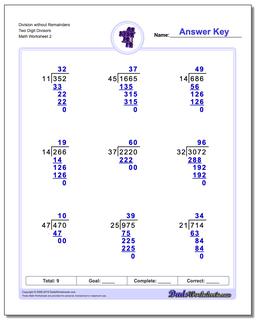 division with 2 digit divisor worksheet