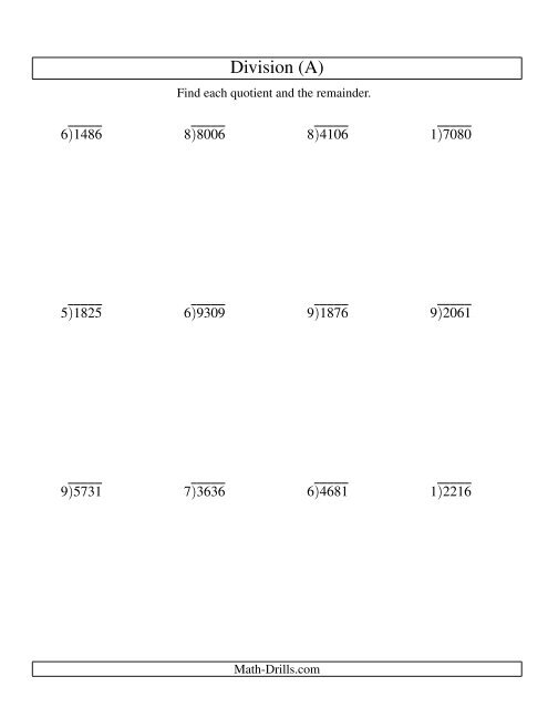 division with 2 digit divisors worksheet