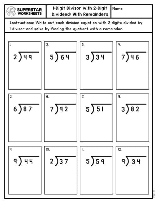 Long Division Worksheets -Worksheets Library