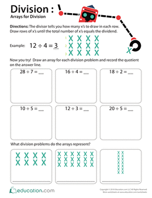 Division: Arrays for Division (Part One) | Worksheet | Education.com ...