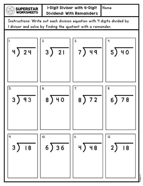 Long Division Worksheets -Worksheets Library