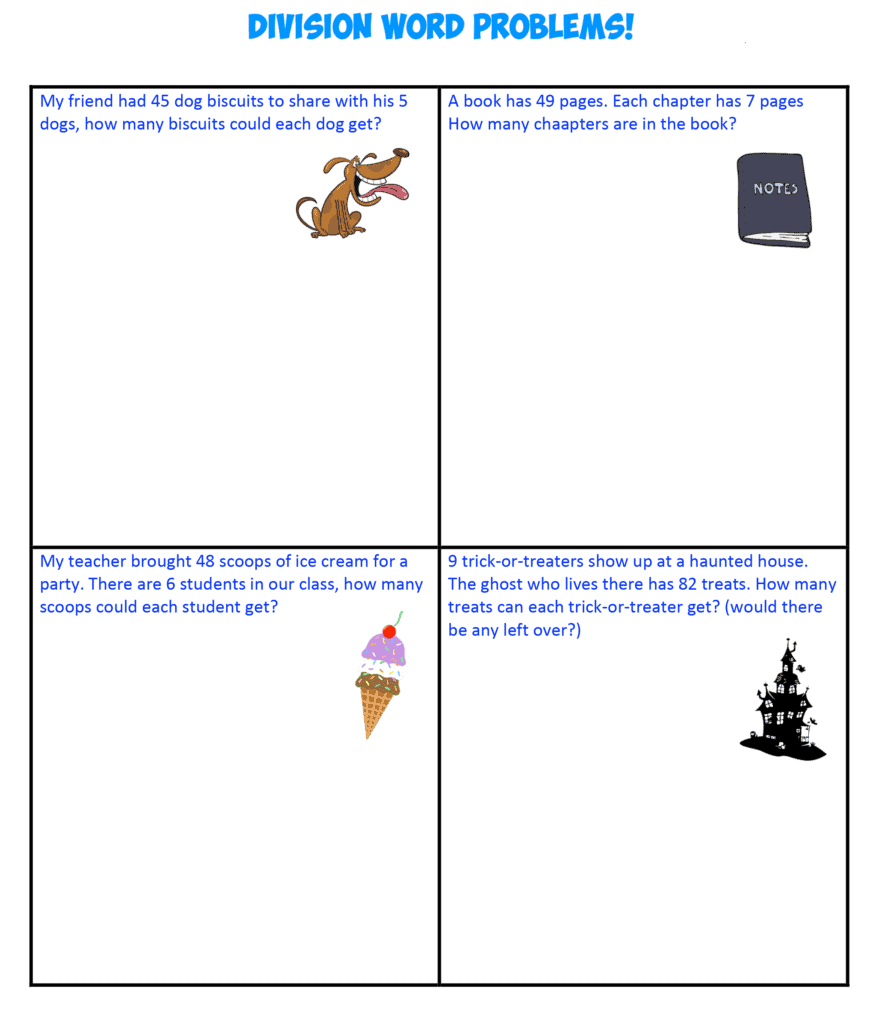 Division Word Problems! Mr. R.s World of Math Worksheets Library