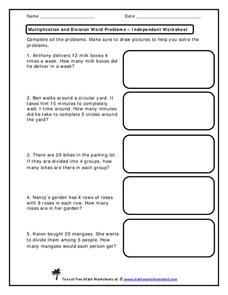 Multiplication and Division Word Problems Worksheet for 2nd - 5th ...