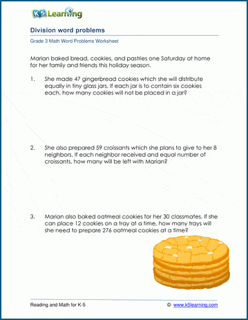 Long Division Word Problems | Worsheets library