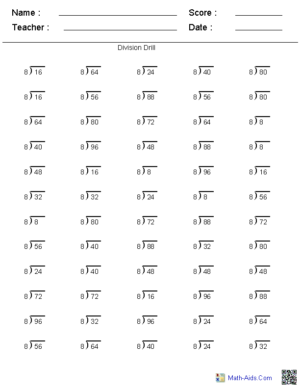 Division Worksheets | Printable Division Worksheets for Teachers