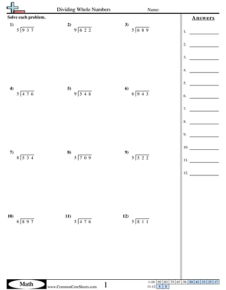Division Worksheets | Free - Distance Learning, worksheets and ...