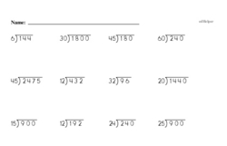 Fifth Grade Division Worksheets | edHelper.com