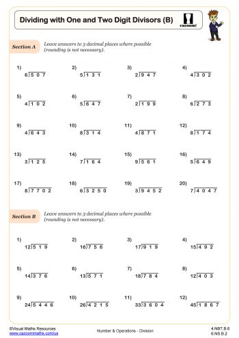 6th Grade Number and Operations Worksheets | Printable PDF Math ...