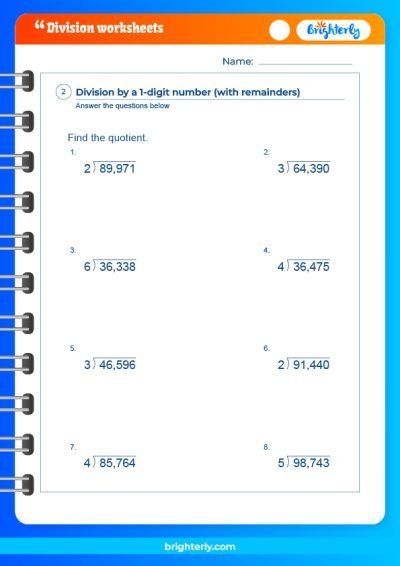 Free Printable 6th Grade Division Worksheets [PDFs] Brighterly