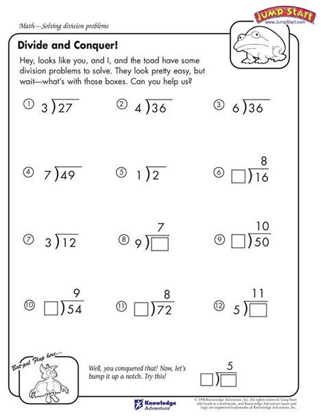 division worksheet for 4th graders