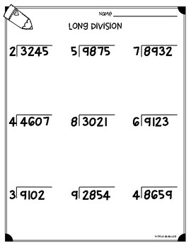 division worksheet for 5th grade