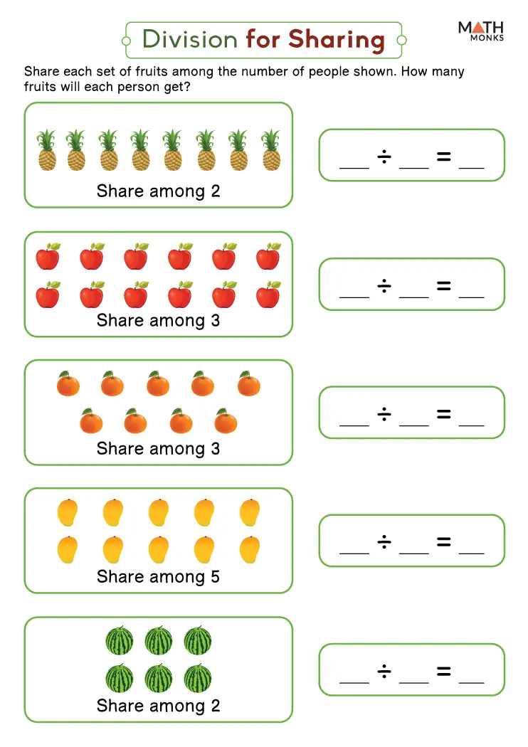 Division Worksheets for Grade 2 - Math Monks
