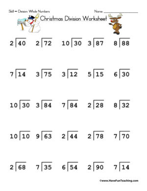 Christmas Division Worksheet  