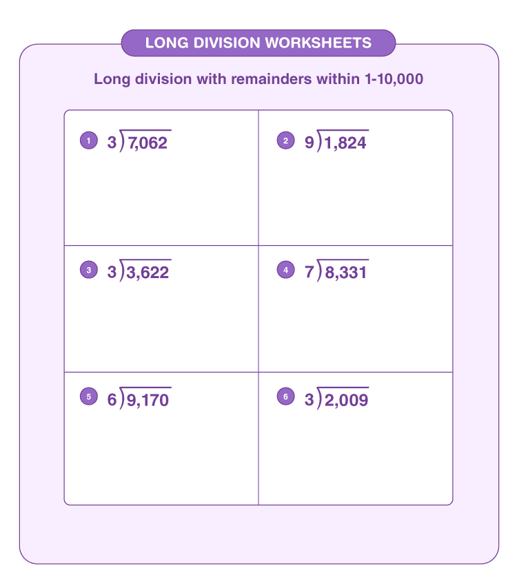 Long Division Worksheets| Download Free Printables For Kids
