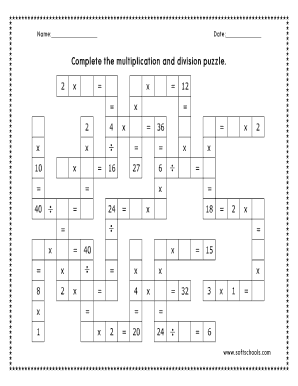 Multiplication and Division Puzzle: Complete with ease | airSlate ...