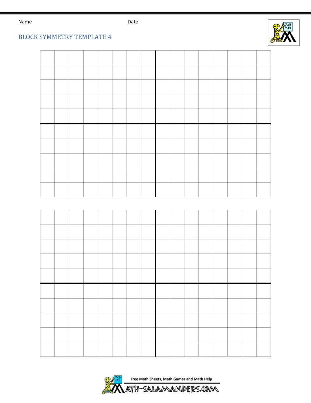 Symmetry Worksheet