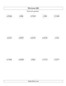 division worksheet softschools