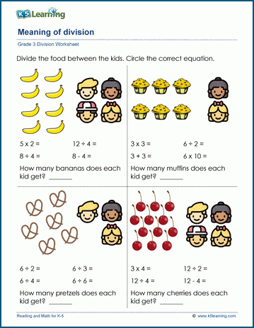 Division sentences worksheets | Worsheets library