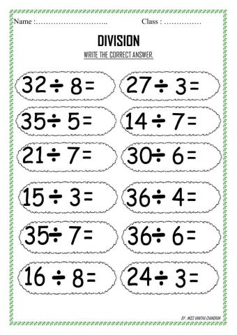 Division worksheet year 2 (SK CBN 1) interactive worksheet | Live ...