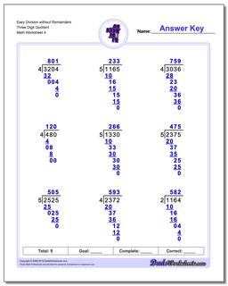 division worksheet with remainders 4th grade