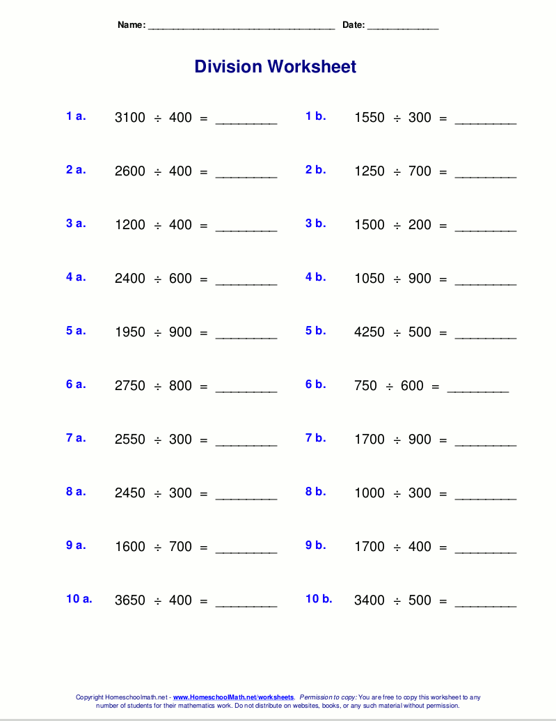 divisions with remainders worksheet