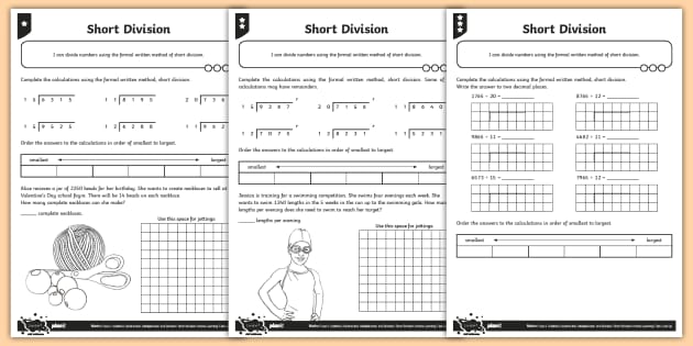 Differentiated Short Division KS2 Worksheets (teacher made)