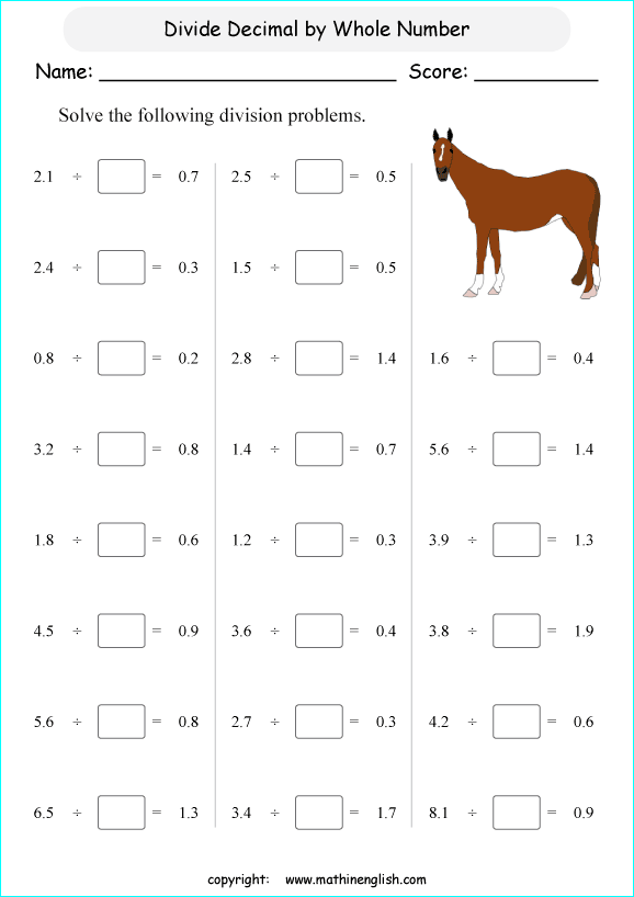Printable primary math worksheet for math grades 1 to 6 based on ...