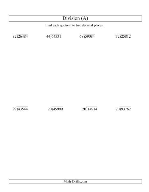 Long Division - Two-Digit Divisor and a Five-Digit Dividend with a ...