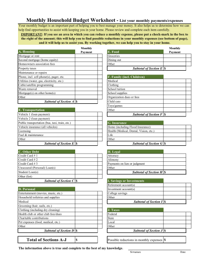 39 Home Budget Worksheet page 2 - Free to Edit, Download &  Print ...