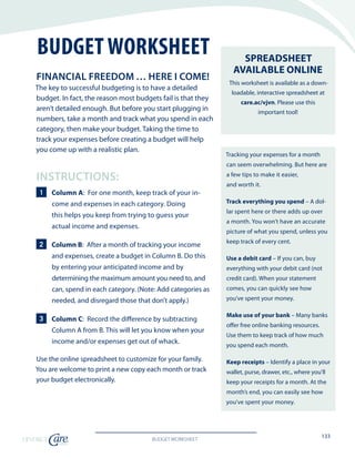 divorce financial worksheet