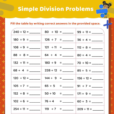 divsion worksheet