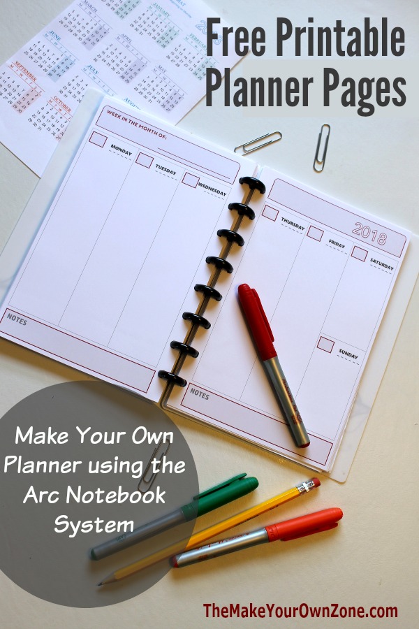 2018 Free Printable Planner Pages - The Make Your Own Zone
